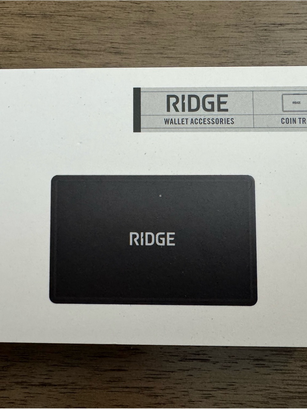 RIDGE Black Minimalist Wallet Coin Tray